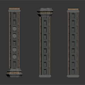 Three Industrial Metal Column Equipment With Perforated Design And Stable Structure