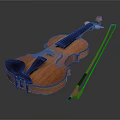 Handcrafted Solid Wood Violin Musical Instrument With Bow And Classical Design