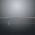 Metal Spear With Wooden Shaft On Black Smooth Surface With Reflection