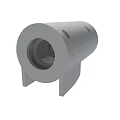 White Cylindrical Industrial Mechanical Component With Holes And Base Design
