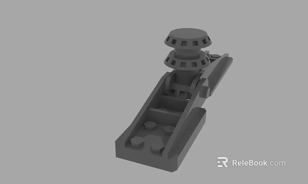 Gray 3D Model of Industrial Mechanical Component With Cylindrical Structural Design 3d model 