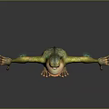 Game Movie Character With Green Body Yellow Arms Large Mouth Sharp Teeth