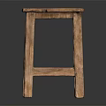 Rustic Solid Wood Stool With Simple Design And Square Seat Legs