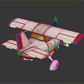 Toy Spaceplane Model With White Body Red Wing Tips And Blue Cockpit On Dark Background