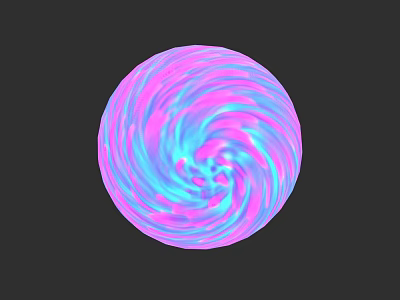Artistic Colorful Swirl Pattern Sphere Sculpture With Pink And Blue Texture 3d model