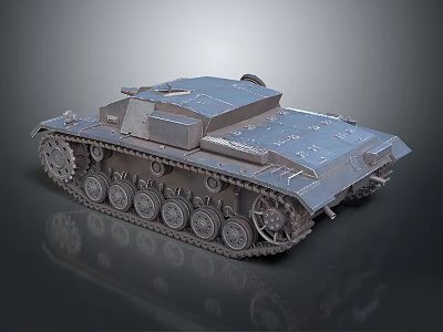 Detailed Metallic Tank With Tracks Turret Armored Hull And Exterior Design 3d model