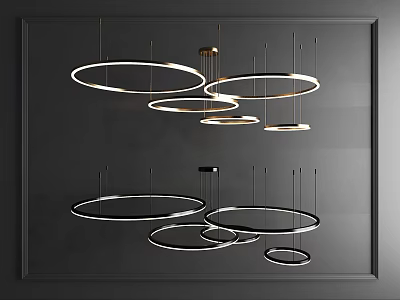 Modern Circular Ring Chandeliers Hanging Design For Contemporary Interior Spaces 3d model