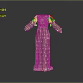 Green Striped Long Sleeved Dress With Flowy Silhouette And Timeless Style