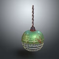 Vintage Green Chandelier With Metal Mesh Shade Chain Suspension And Decorative Design