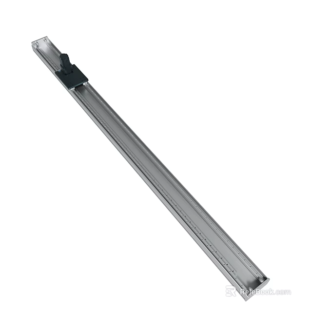 Stainless Steel Drawer Slide With Black Plastic Connector And Smooth Glide 3d model 