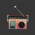 Vintage Portable Radio Cassette Player With Colorful Design Antenna And Cassette Tapes