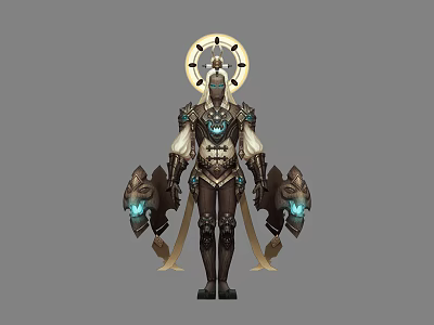 Modern Game Character Mage Wizard 3d model