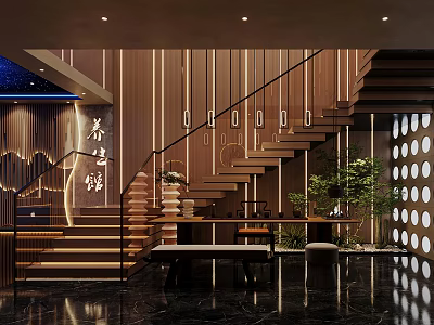 Modern Beauty Hair Salon Interior Design With Stylish Chairs And Mirrors 3d model