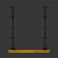 Industrial Heavy Duty Support Platform With Metal Frame Black Surface And Yellow Edges