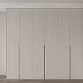 Modern Built in Wardrobe With Light Gray Panel Doors And Sleek Handles In Bedroom
