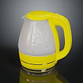 Yellow And White Electric Kettle With Transparent Body Modern Design For Daily Use