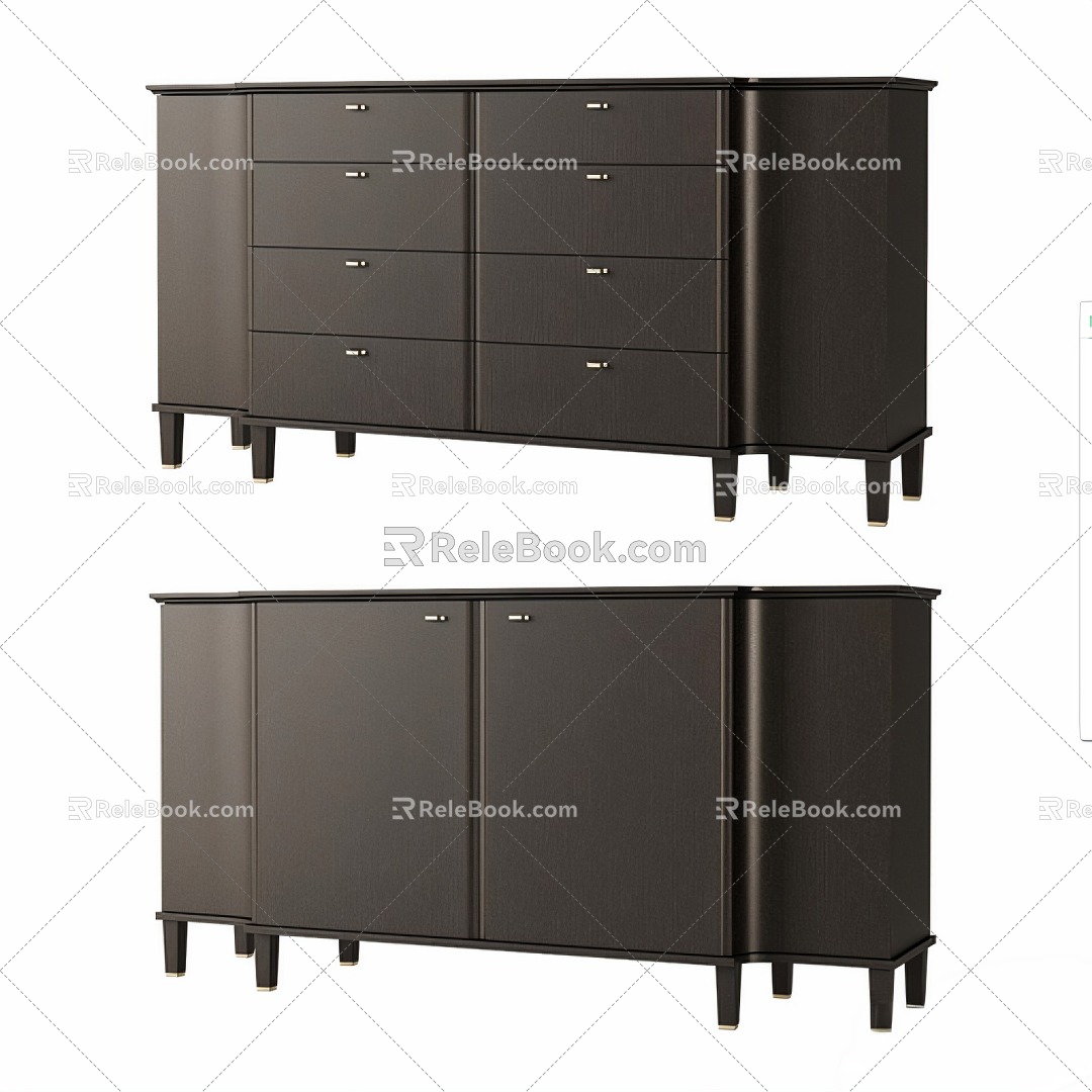 Antique Entrance Cabinet Side Cabinet 3d model