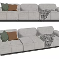 Modern three-seat sofa multiplayer sofa 3d model