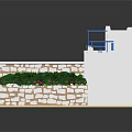 Mediterranean Style Detached Villa With White Walls Blue Accents Stone Courtyard Stairs And Greenery