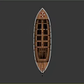 Wooden Rowing Boat Featuring White Hull Interior Wooden Seats And Red Lifebuoy