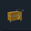 Yellow Wheeled Equipment Cart With Two Lids And Storage Compartments