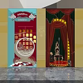 Spacious Exhibition Hall Interior With Neatly Arranged Transparent Display Cases And Posters