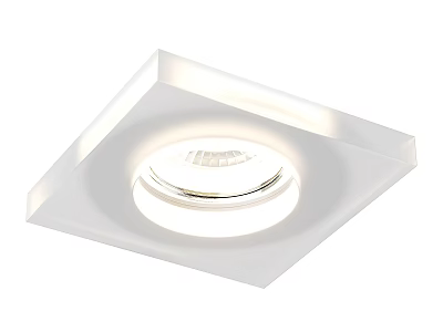 Modern Minimalist Square Flush Mount Ceiling Light With White Finish Round Light Soft Glow 3d model