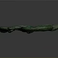 Ancient Bronze Clothing Accessory with Green Patina Dragon Snake Shape and Intricate Carved Patterns