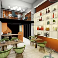 Modern Bar Entrance Design With Warm Interior Lighting And Sunset Sky Over Green Grass