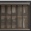 Modern Wardrobe Design With Glass Doors Hanging Clothes Storage Compartments And Built-in Lighting
