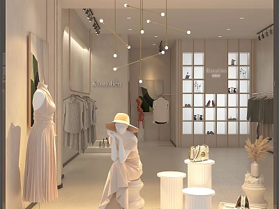 Modern Clothing Store Women's Clothing Store Window Model 3d model