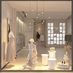 Modern Clothing Store Women's Clothing Store Window Model 3d model