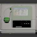 Sturdy Equipment Enclosure With Transparent Protective Cover And Green Control Panel On Stand