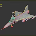 Modern Fighter Jet 3D Render with Detailed Cockpit and Mounted Weapons
