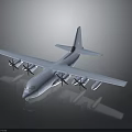 Large Aerospace Transport Aircraft With Four Propellers And Gray Fuselage