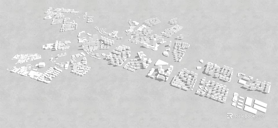 Detailed Urban Aerial Planning Design With Building Layout And Zone Arrangements 3d model 