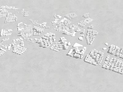 Detailed Urban Aerial Planning Design With Building Layout And Zone Arrangements 3d model