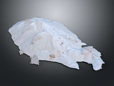 White Mountain Terrain Landscape With Undulating Surface And Brown Spots On Gray Background 3d model