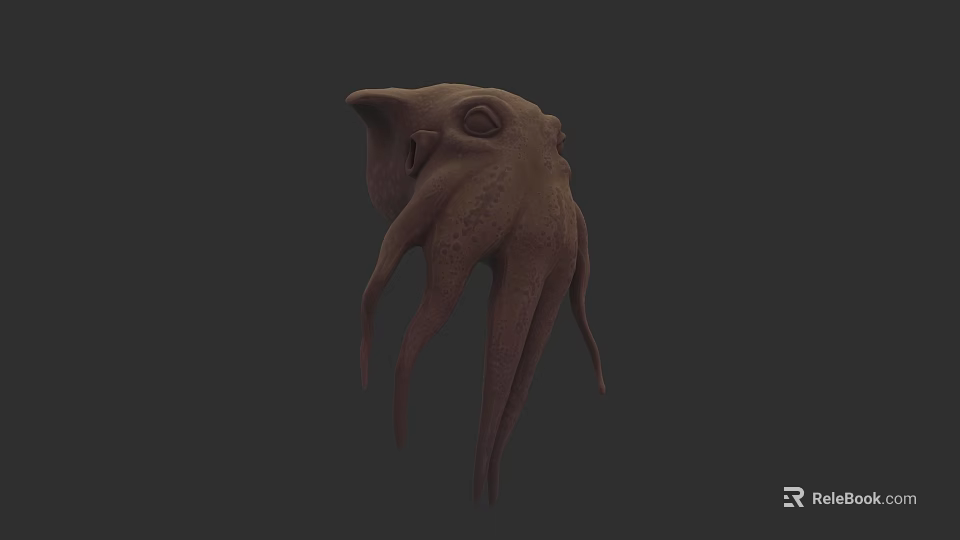 Detailed 3D Model of Octopus with Curved Tentacles and Distinct Head Structure 3d model 