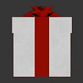Daily Necessities White Gift Box With Red Ribbon And Bow Decoration