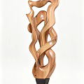 Decorative Wooden Ornament Set with Twisted Spiral Design for Home Interior Artistic Decoration