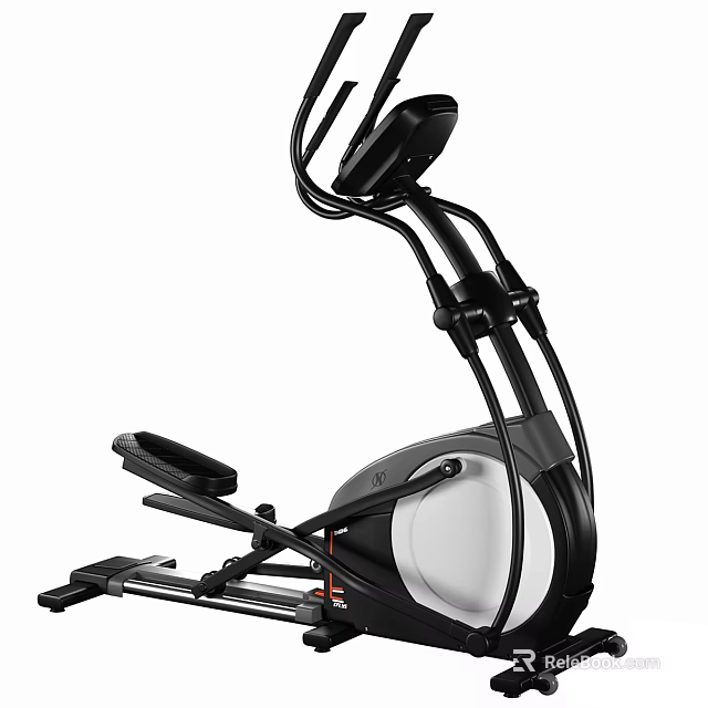 Modern Elliptical Trainer With LCD Display And Comfortable Pedals For Home Gym 3d model 