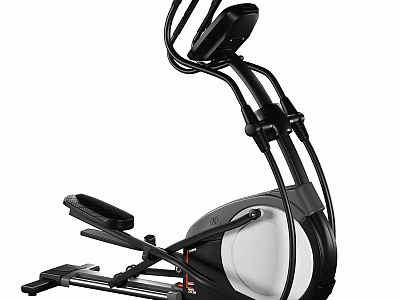Modern Elliptical Trainer With LCD Display And Comfortable Pedals For Home Gym 3d model