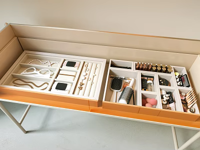 Organized Jewelry Storage Box with Multiple Compartments for Necklaces Bracelets Earrings and Watches 3d model