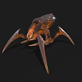 Detailed Artistic Mechanical Sculpture With Metallic Limbs And Orange Inner Structure