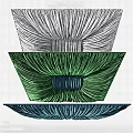 Decorative Ceiling Drapery With Pleated Textured Fabric And Square Center Design
