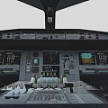 Airbus A380 Four Engine Passenger Jet With White Blue Livery