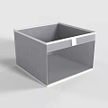 Beige Fabric Storage Basket With Square Design And Brown Label For Home Organizing