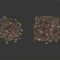 Natural Stone And Wood Chunks In Small Pile For Craft Or Decoration