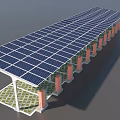 Waterfront EV Charging Station With Solar Panel Roof And Multiple Charging Ports